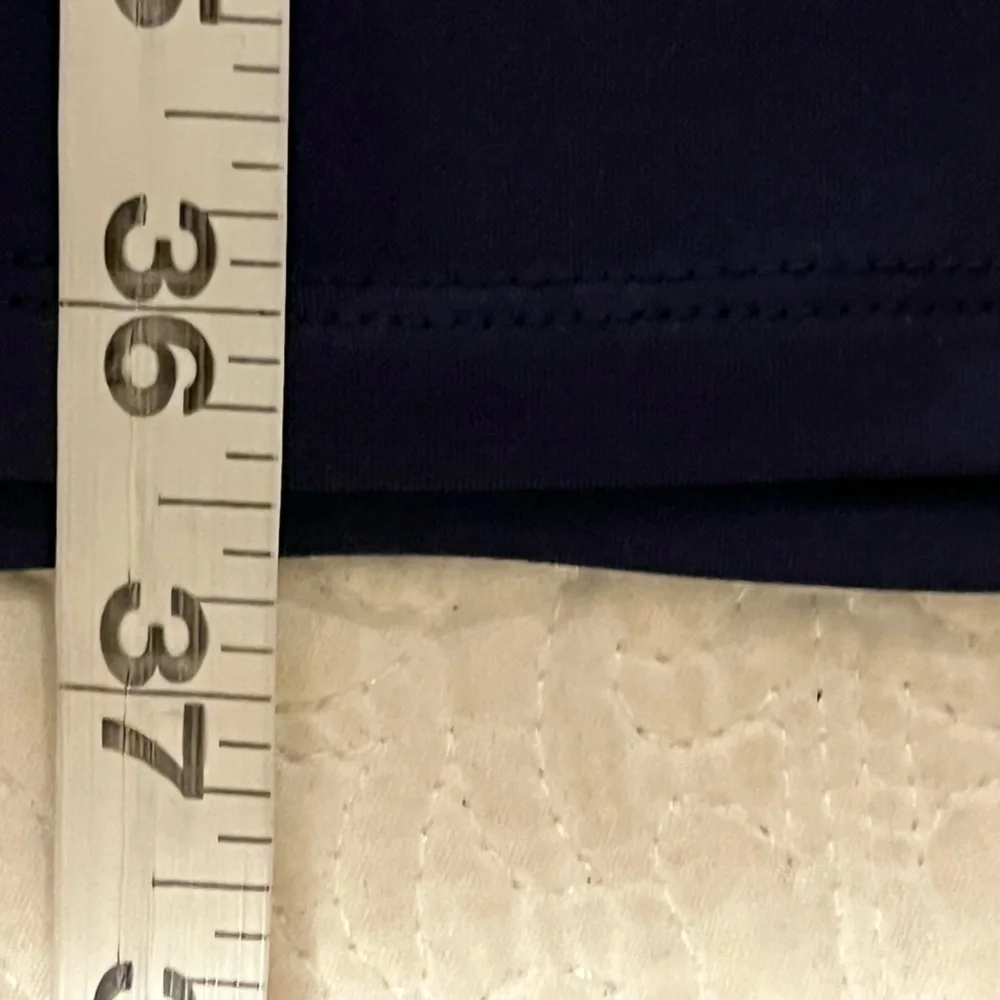 Michael Kors Navy Sleeveless Shift Mini with Ruffle Trim & V Neck, size Med
